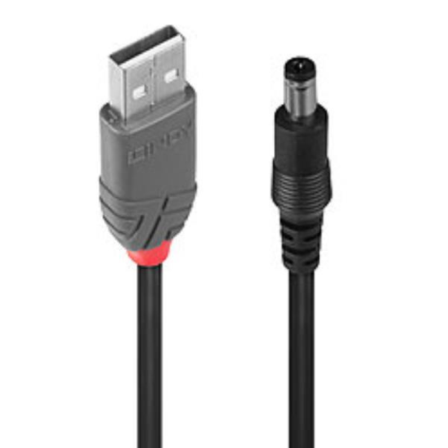 Lindy - Cavo alimentazione / USB - jack CC 5,5 x 2,1 mm (M) a USB (solo alimentazione) (M) - 1.5 m - nero